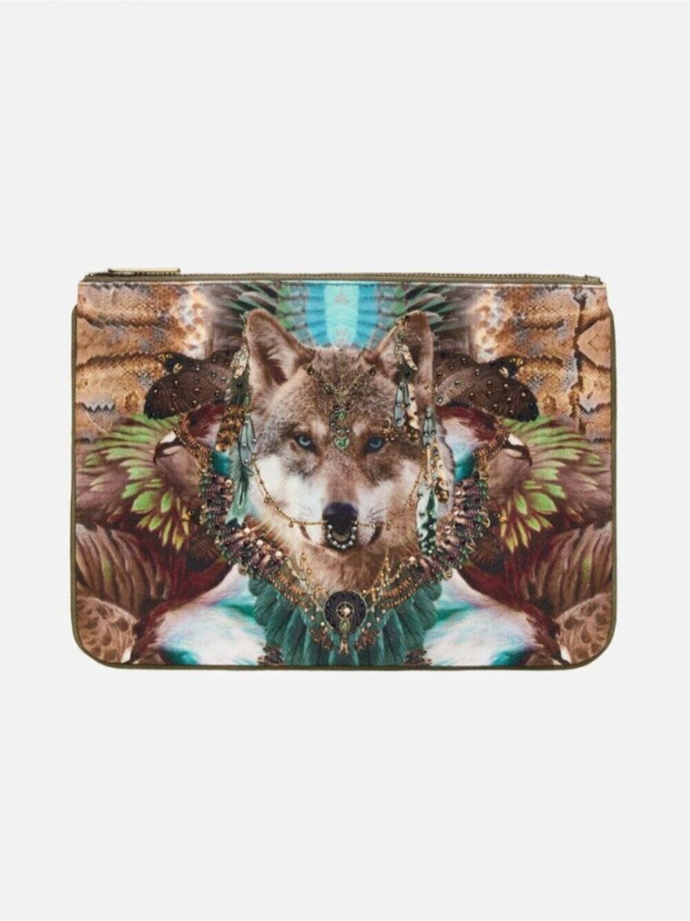 Camilla Call of the Falcon small canvas clutch